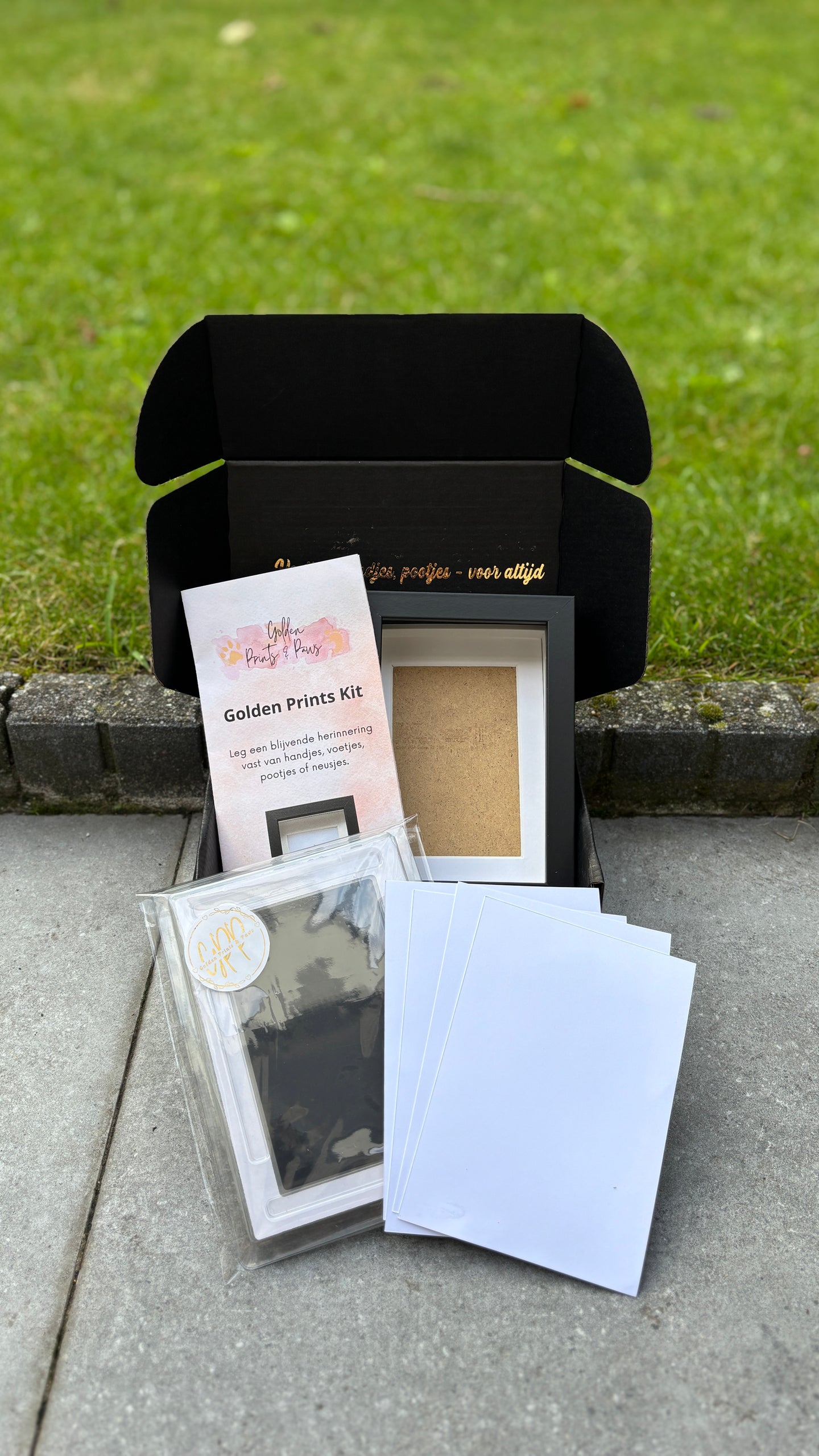 Zelf pootafdruk maken van je hond met de Golden Prints Kit